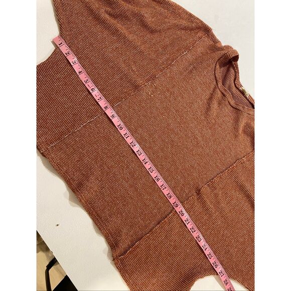 Peach Love California Rust Knit Oversized Sweater Women’s Made in USA - Picture 6 of 7